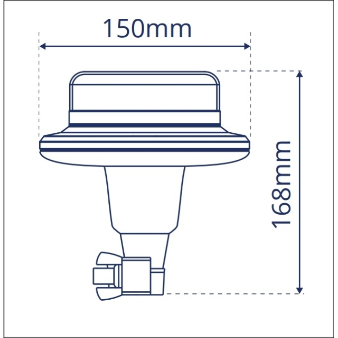 Girofar auto LED de mica inaltime - Prindere cap de bara DIN POLE